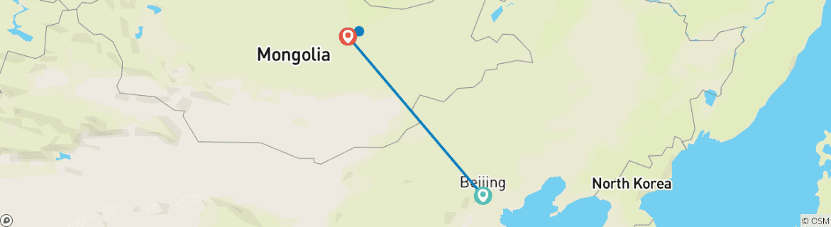 Karte von China & Mongolei mit privatem Reiseführer & Fahrer - 10 Tage