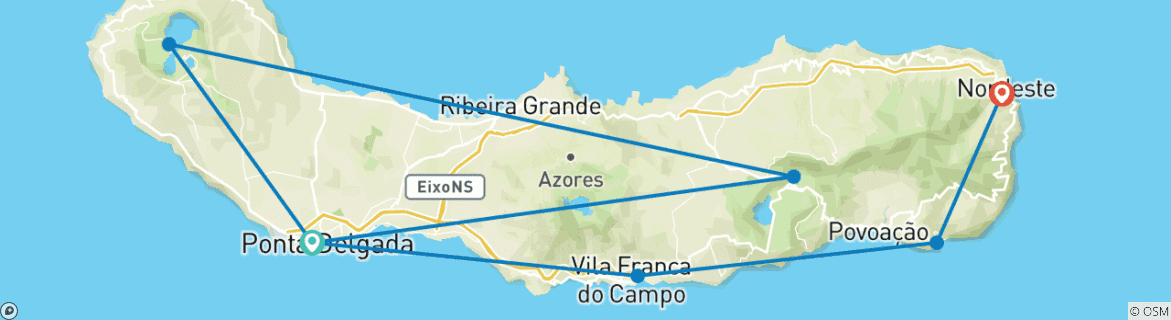 Map of São Miguel Active Experience