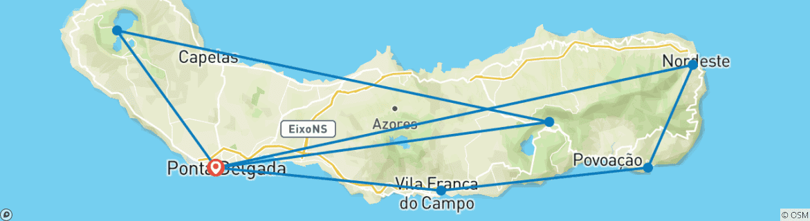 Karte von São Miguel Aktiv Erlebnisreise