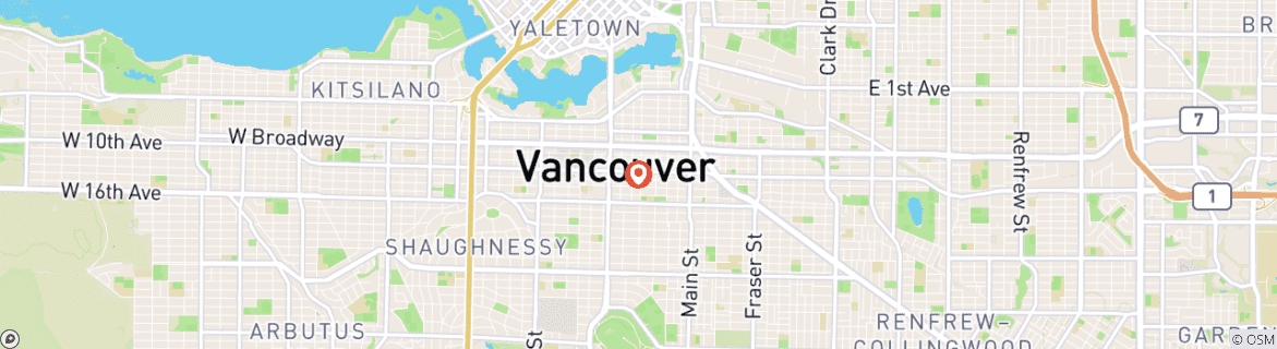 Map of Vancouver Wildlife 3 day Tour Private