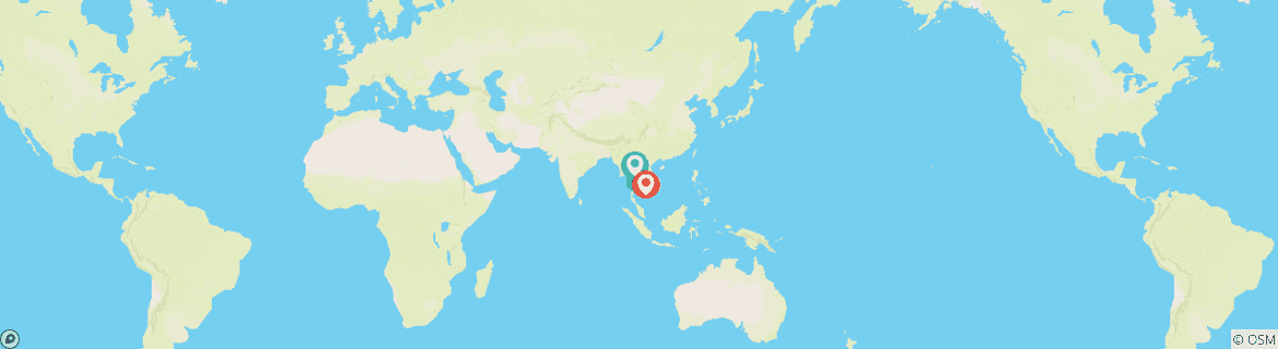 Mapa de Gran viaje a Tailandia y Camboya, viaje privado - varios países