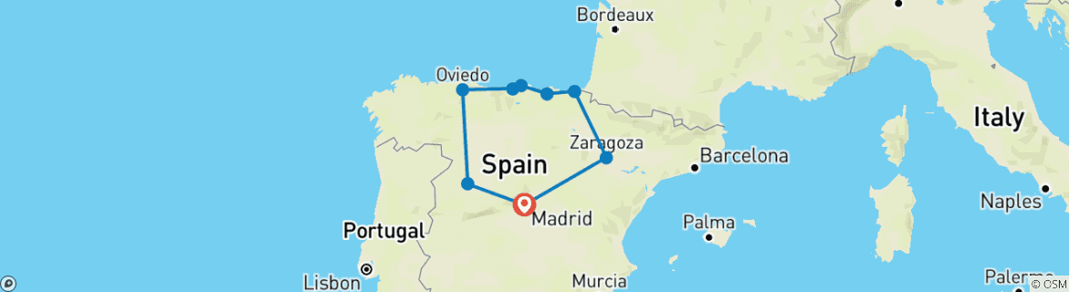 Map of Green Spain (Northwest)