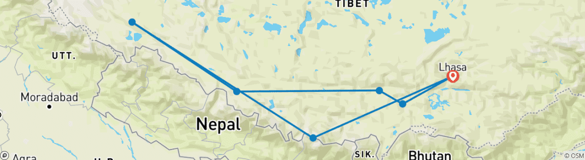 Map of Tibet: Kailash – Snow Jewel on the Roof of the World