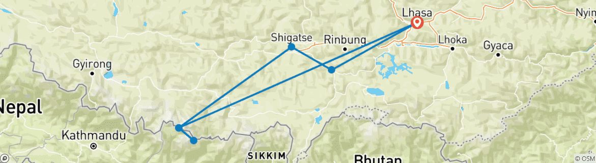 Map of Tibet: Trekking zum Fuße von Everest, Lhotse & Makalu