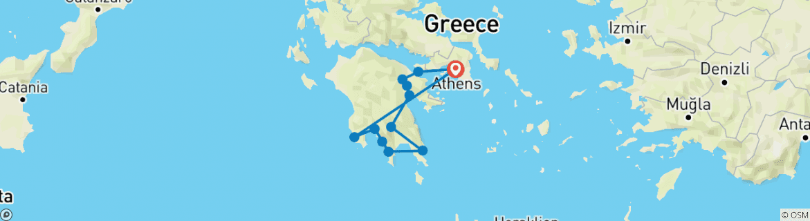 Map of Grand Peloponnese, Self-drive