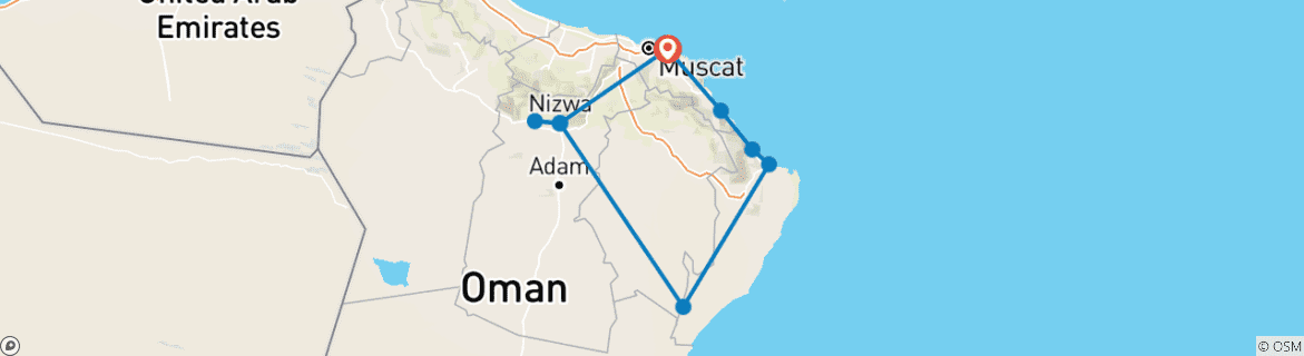 Map of A JOURNEY OF OMAN