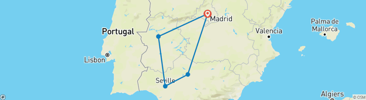 Foto van een kaart met de route van de rondreis