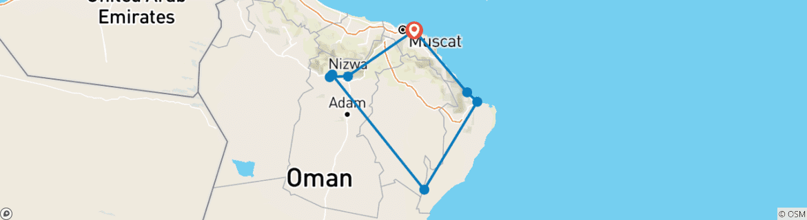 Map of OMAN ESSENCE OF ARABIA