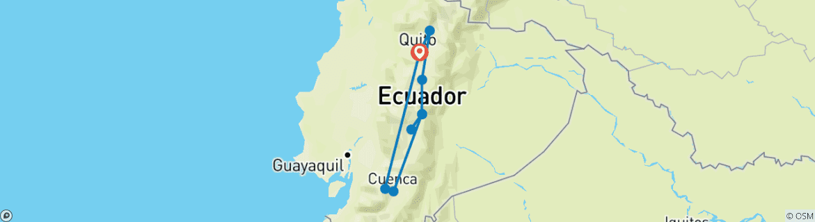 Map of Tailor-Made Ecuador Highlands Holiday with Daily Departure