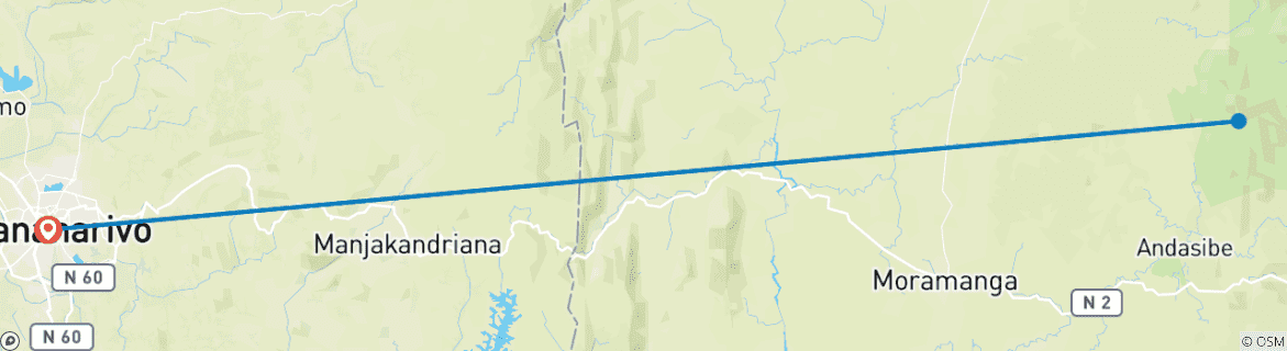 Karte von Vogelbeobachtung in Andasibe - 3 Tage