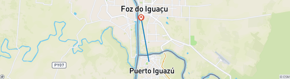 Map of Iguazu Falls Adventure 3D/2N (Puerto to Foz)