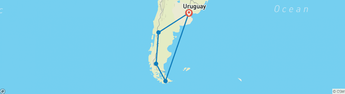 Map of Patagonia Argentina Air-Expedition 14D/13N