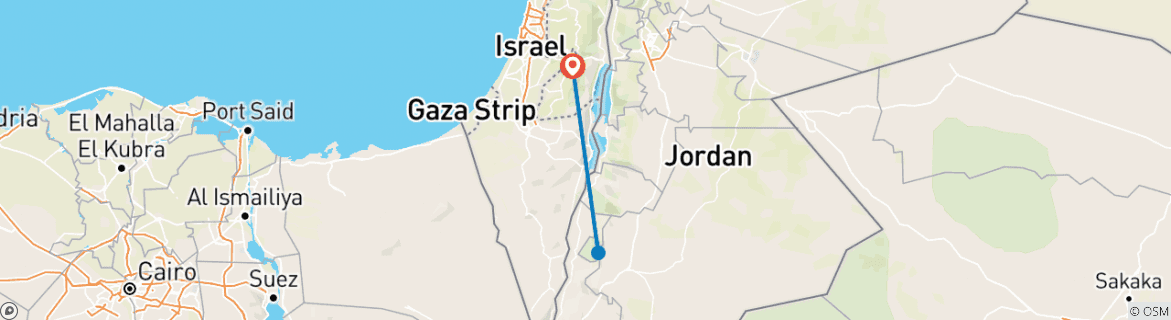 Mapa de Explorador de Israel y Jordania 7D/6N - desde Jerusalén/Tel Aviv