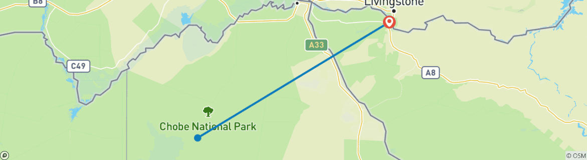 Foto van een kaart met de route van de rondreis