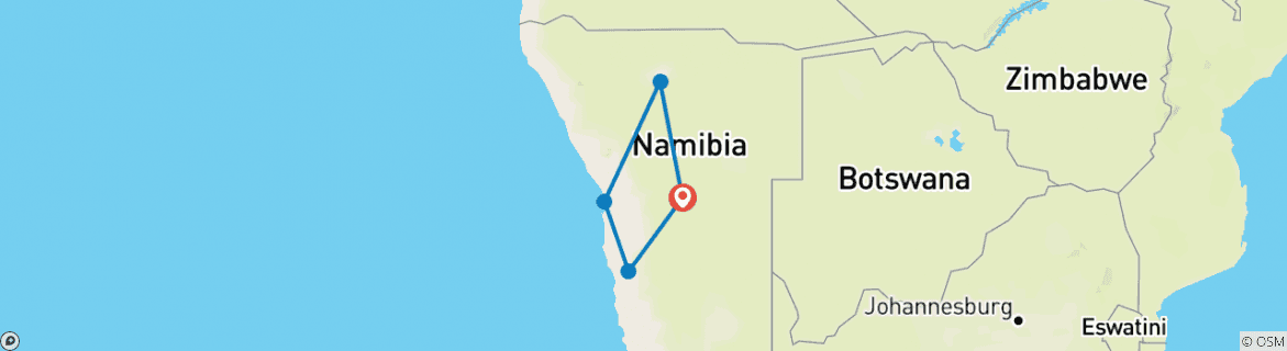 Map of Erongo - 17 days Adventure