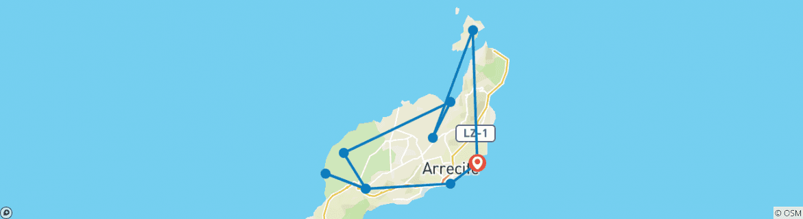 Image d'une carte montrant l'itinéraire du circuit