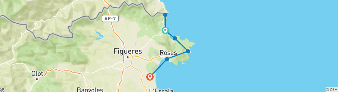 Image d'une carte montrant l'itinéraire du circuit