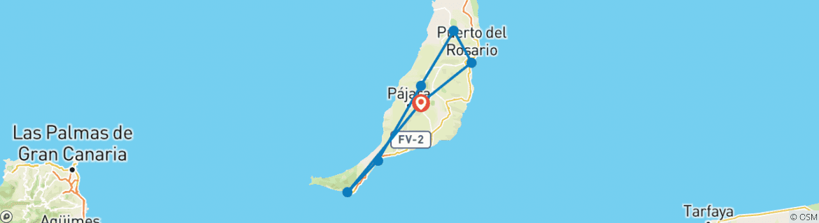 Image d'une carte montrant l'itinéraire du circuit