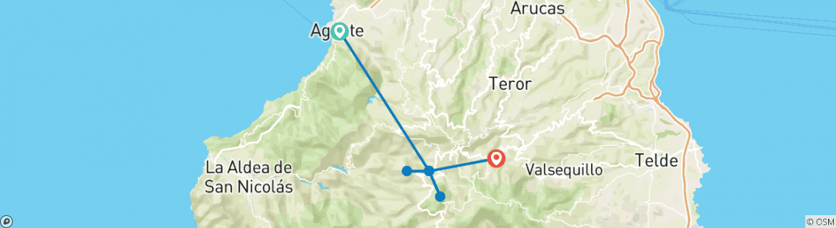 Image d'une carte montrant l'itinéraire du circuit