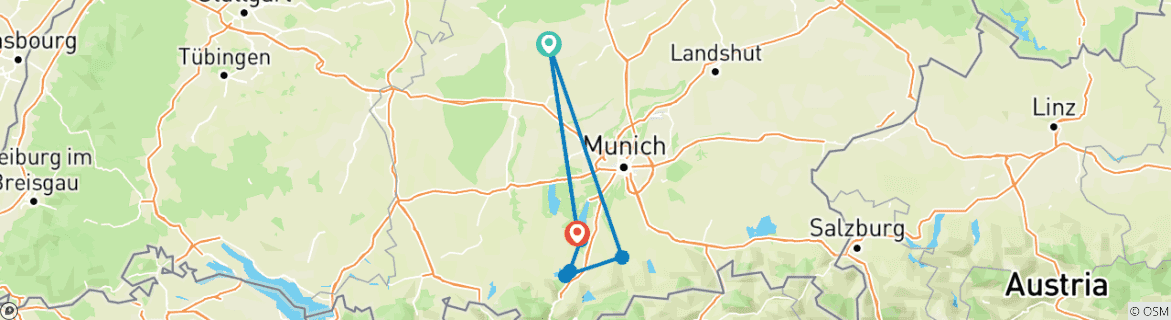 Karte mit der Reiseroute