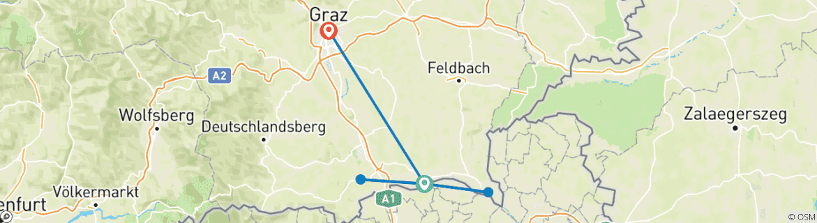 Karte mit der Reiseroute