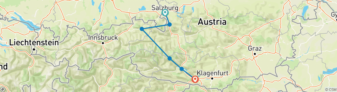 Foto van een kaart met de route van de rondreis