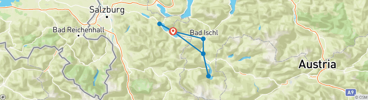 Map of Pleasure hiking in the Salzkammergut with charm - (8 days)