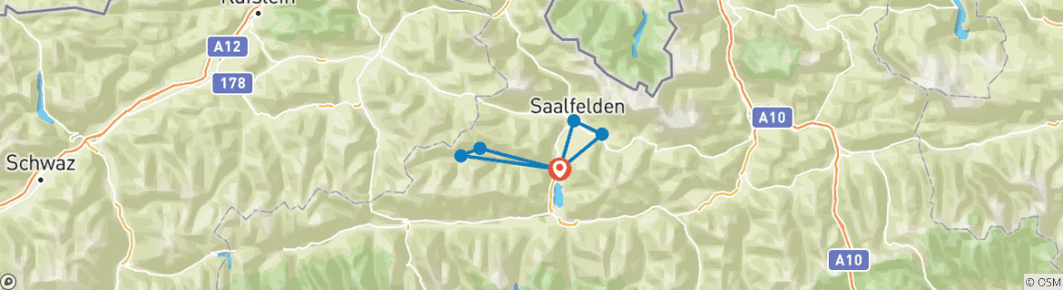 Image d'une carte montrant l'itinéraire du circuit