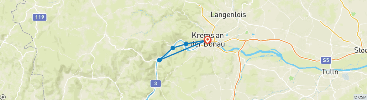 Image d'une carte montrant l'itinéraire du circuit