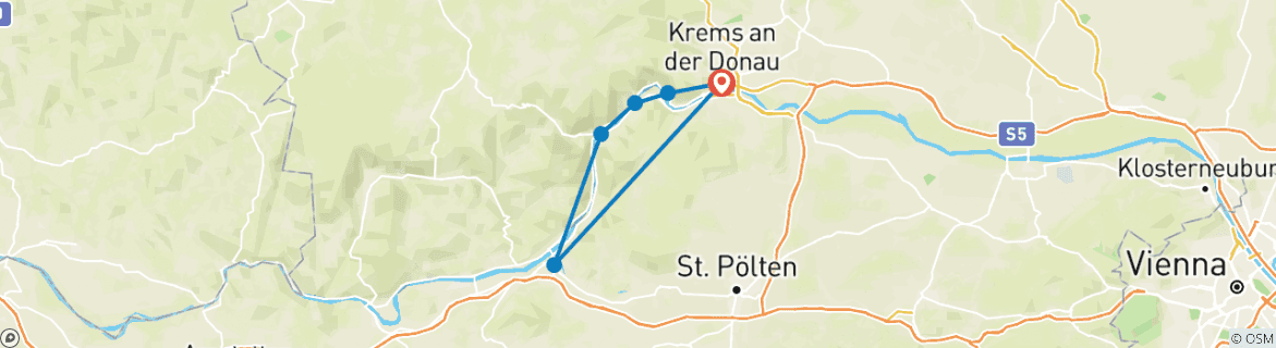 Foto van een kaart met de route van de rondreis