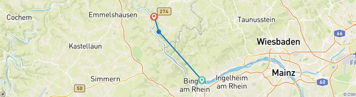 Foto van een kaart met de route van de rondreis