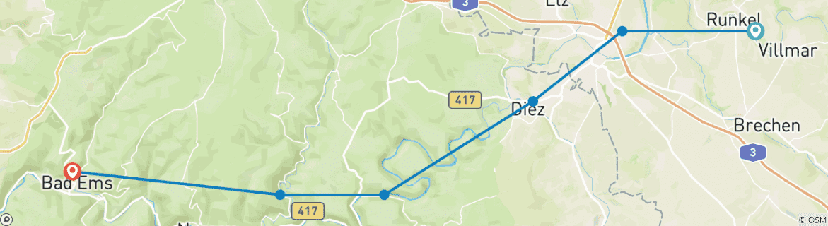 Imagen de un mapa que muestra la ruta del circuito