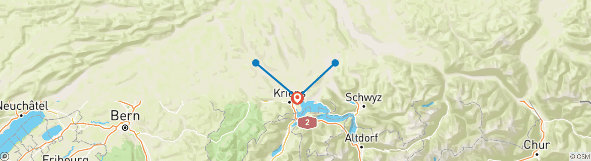 Karte mit der Reiseroute