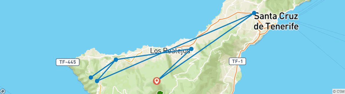 Image d'une carte montrant l'itinéraire du circuit