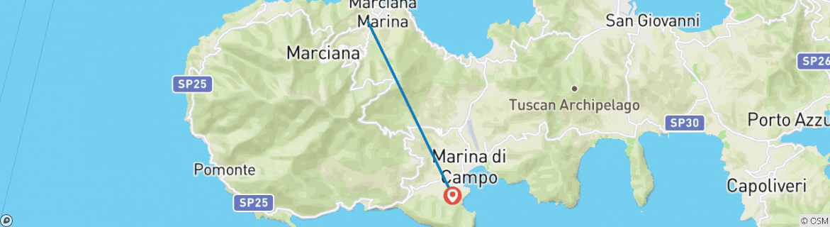 Karte mit der Reiseroute