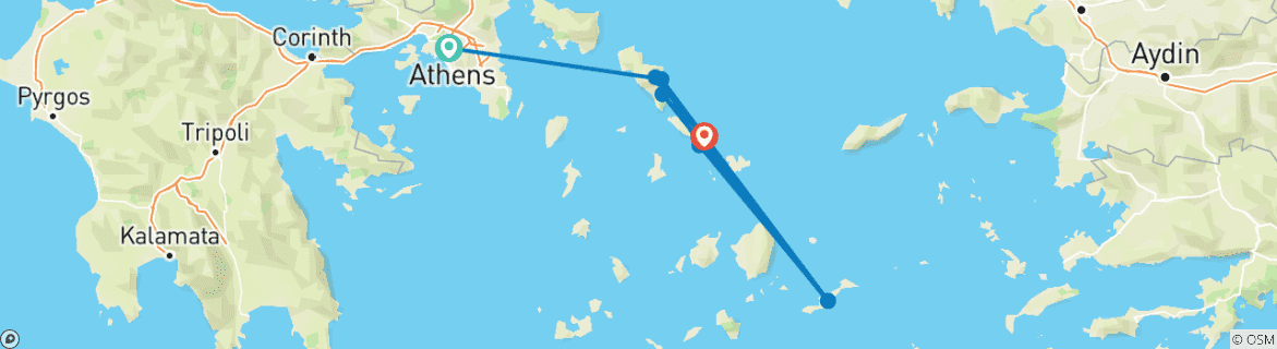 Karte mit der Reiseroute