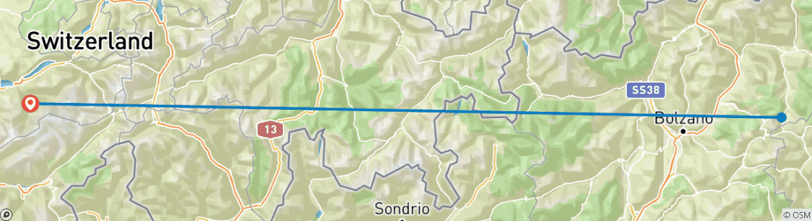 Image d'une carte montrant l'itinéraire du circuit