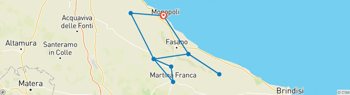 Foto van een kaart met de route van de rondreis