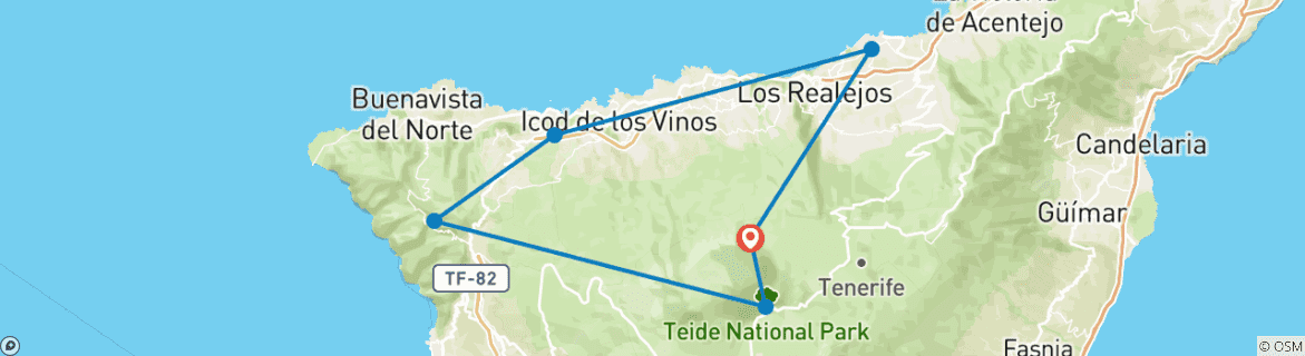 Image d'une carte montrant l'itinéraire du circuit