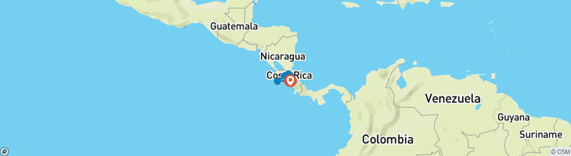 Map of Pura Vida E-Bike Radtour - Costa Ricas ursprünglicher Norden (10 Tage)