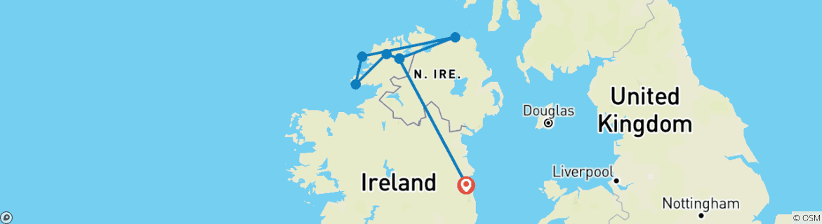 Image d'une carte montrant l'itinéraire du circuit