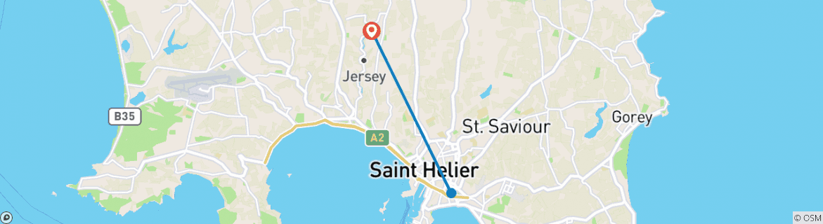 Image d'une carte montrant l'itinéraire du circuit