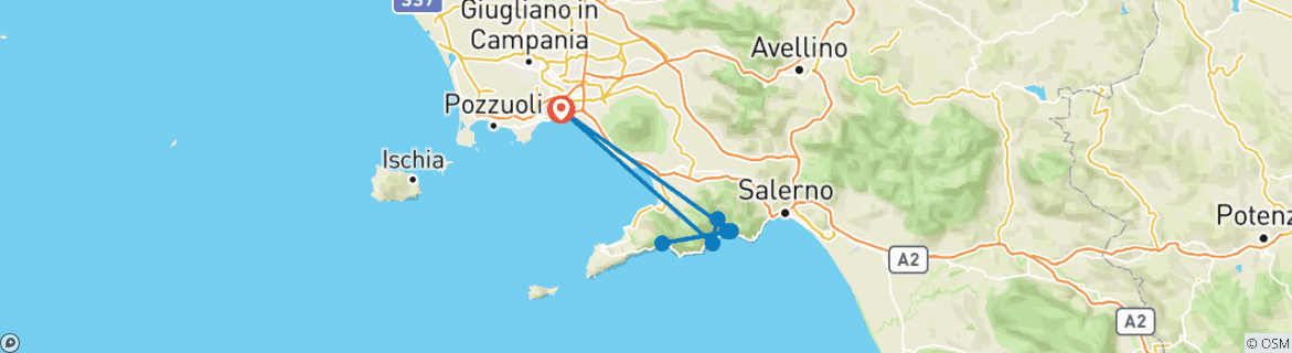 Image d'une carte montrant l'itinéraire du circuit