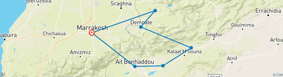Imagen de un mapa que muestra la ruta del circuito