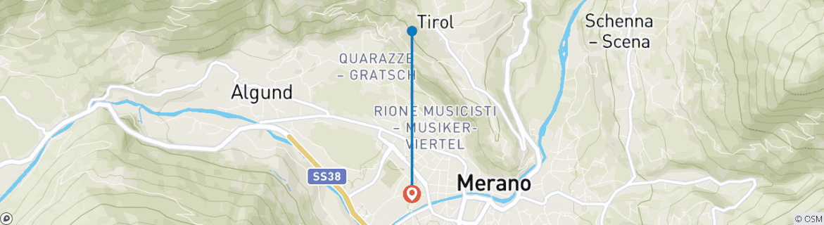 Karte mit der Reiseroute