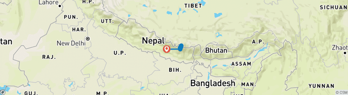 Foto van een kaart met de route van de rondreis