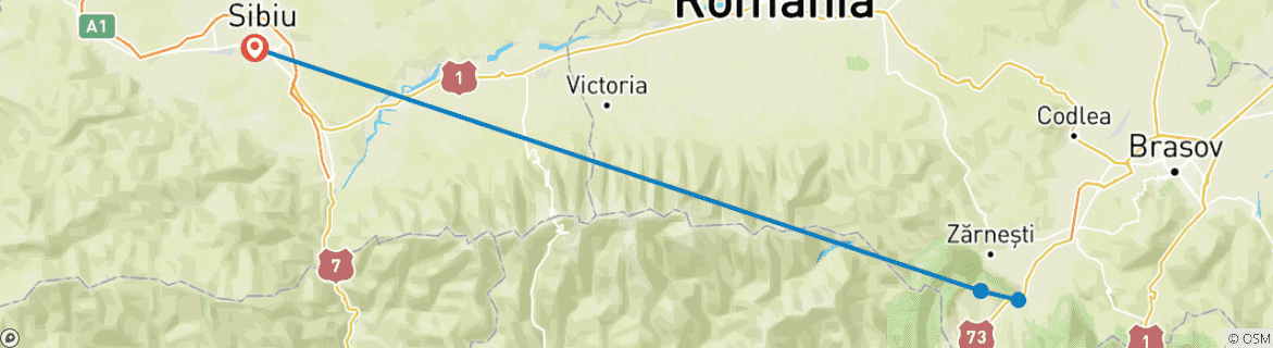 Image d'une carte montrant l'itinéraire du circuit