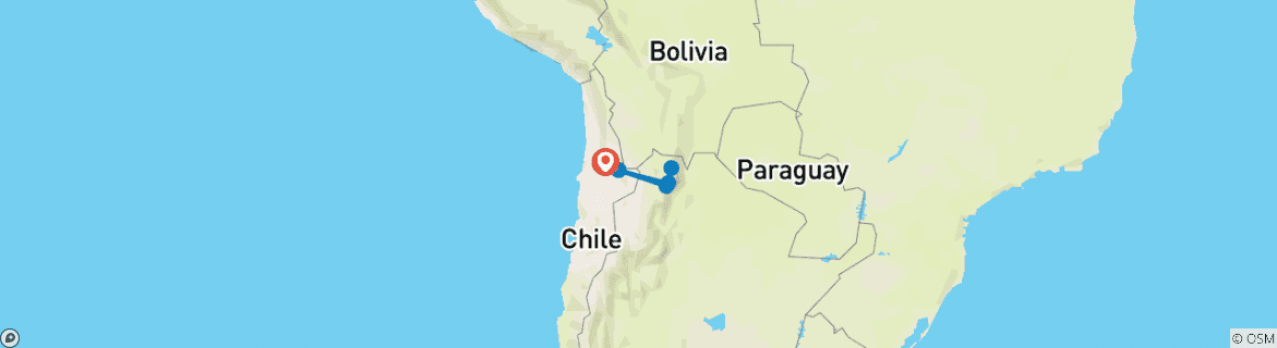 Karte von Selbstfahrerreise Chile - Die Nachkommen der Inka (8 Tage)