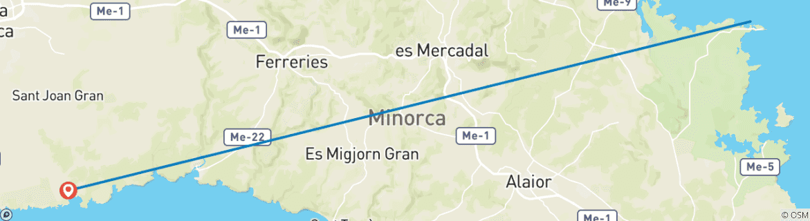 Karte mit der Reiseroute