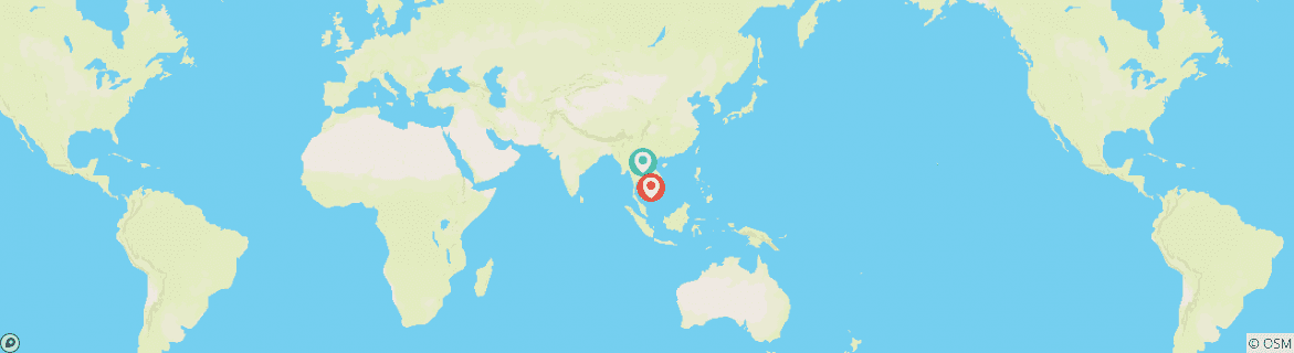 Map of Small Group Roundtrip & Bathing - Laos & Cambodia (incl. flight)